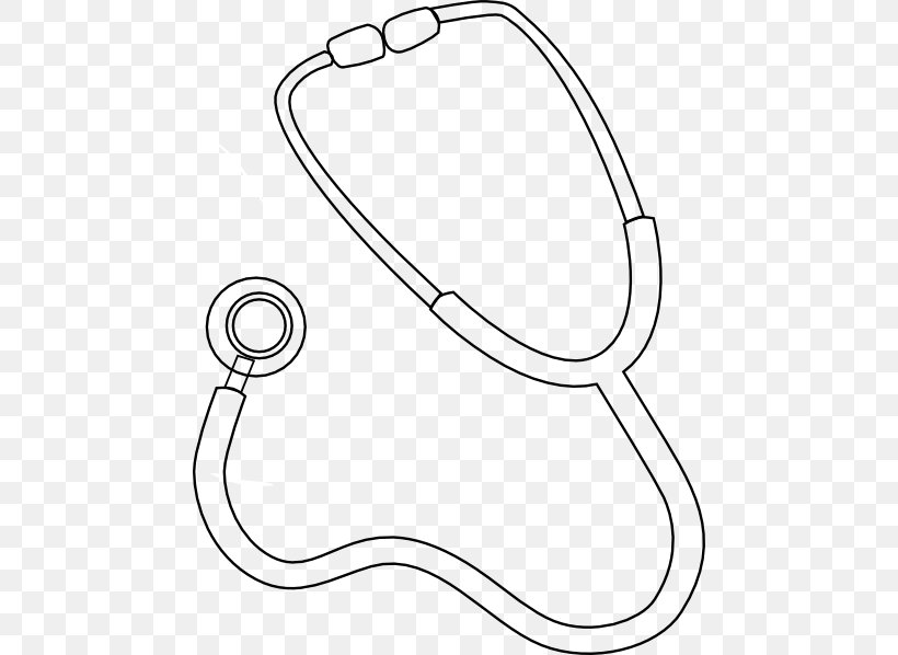 Stethoscope Drawing Clip Art, PNG, 468x598px, Stethoscope, Area, Black And White, Coloring Book, Drawing Download Free