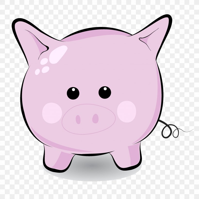 Domestic Pig Cuteness Clip Art, PNG, 3125x3125px, Domestic Pig, Cartoon, Cat, Cat Like Mammal, Cuteness Download Free