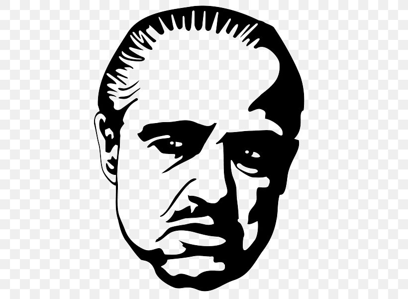 Marlon Brando The Godfather Vito Corleone Michael Corleone, PNG, 600x600px, Marlon Brando, Art, Artwork, Black And White, Corleone Family Download Free