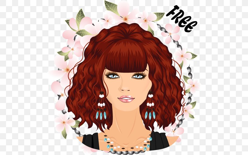 Red Hair Hair Coloring Black Hair Brown Hair Illustration, PNG, 512x512px, Watercolor, Cartoon, Flower, Frame, Heart Download Free