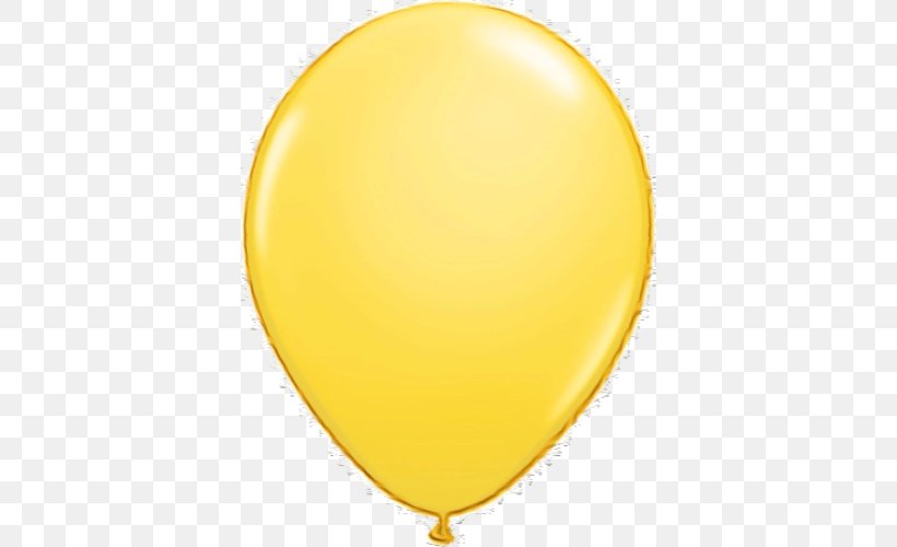 Yellow Balloon Party Supply, PNG, 500x500px, Watercolor, Balloon, Paint, Party Supply, Wet Ink Download Free