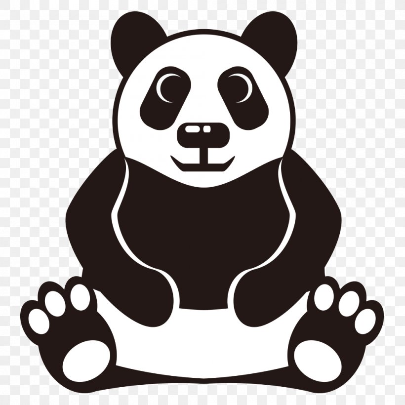 Giant Panda Cartoon Cuteness Illustration, PNG, 1000x1000px, Giant Panda, Animal, Bamboo, Bear, Black And White Download Free