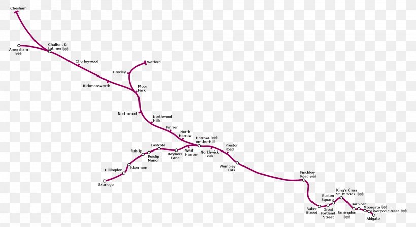 Metropolitan Line London Underground Watford Tube Station Jubilee Line Rapid Transit, PNG, 2000x1094px, Metropolitan Line, Area, Bakerloo Line, Chesham Tube Station, Circle Line Download Free