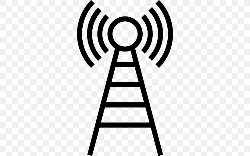 Telecommunications Tower Aerials Radio, PNG, 512x512px, Telecommunications Tower, Aerials, Artwork, Black And White, Broadcasting Download Free