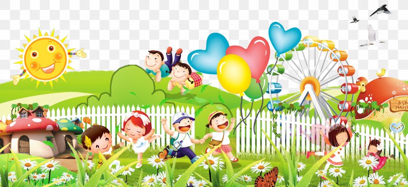 Child Adobe Illustrator Illustration, PNG, 2835x1301px, Child, Amusement Park, Childrens Day, Flora, Flower Download Free