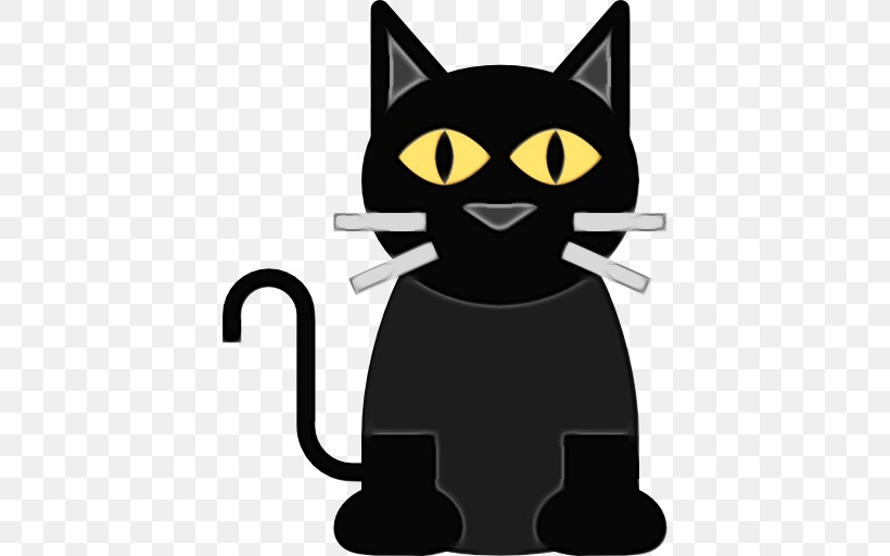Cat Black Cat Basset Hound Puffy Fluffy, PNG, 512x512px, Watercolor, Basset Hound, Black Cat, Cat, Dog Download Free