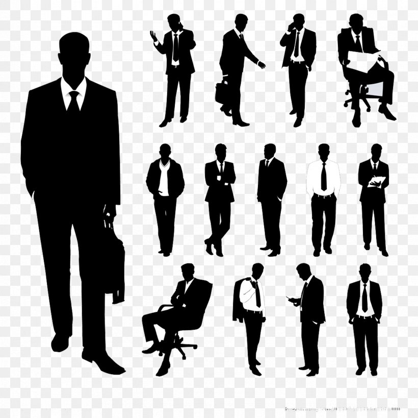 Businessperson Illustration, PNG, 2362x2362px, Businessperson, Black And White, Business, Business Executive, Communication Download Free