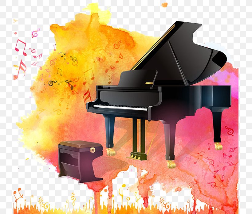 T-shirt Grand Piano Musical Instrument, PNG, 732x698px, Watercolor, Cartoon, Flower, Frame, Heart Download Free