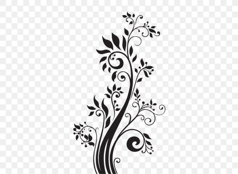 Wall Decal Floral Design, PNG, 600x600px, Wall Decal, Black, Black And White, Branch, Decal Download Free