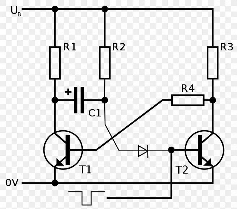 Flip-flop Multivibrator Monostable Bistability Monoestable, PNG, 868x768px, 555 Timer Ic, Flipflop, Area, Astabil Multivibrator, Black And White Download Free