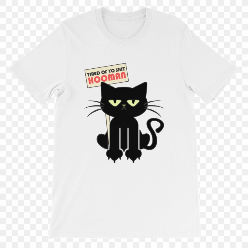 Cat T-shirt Sleeve Unisex Cuteness, PNG, 1000x1000px, Cat, Black, Brand, Carnivoran, Cat Like Mammal Download Free