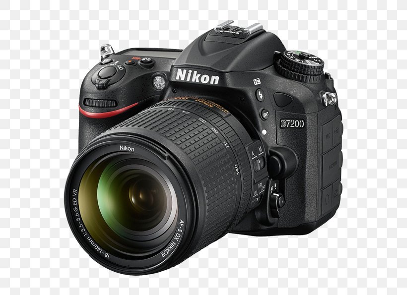 Digital SLR Nikon D7200 AF-S DX Nikkor 18-140mm F/3.5-5.6G ED VR Camera Lens, PNG, 700x595px, Digital Slr, Afs Dx Nikkor 18105mm F3556g Ed Vr, Afs Dx Nikkor 18140mm F3556g Ed Vr, Camera, Camera Accessory Download Free