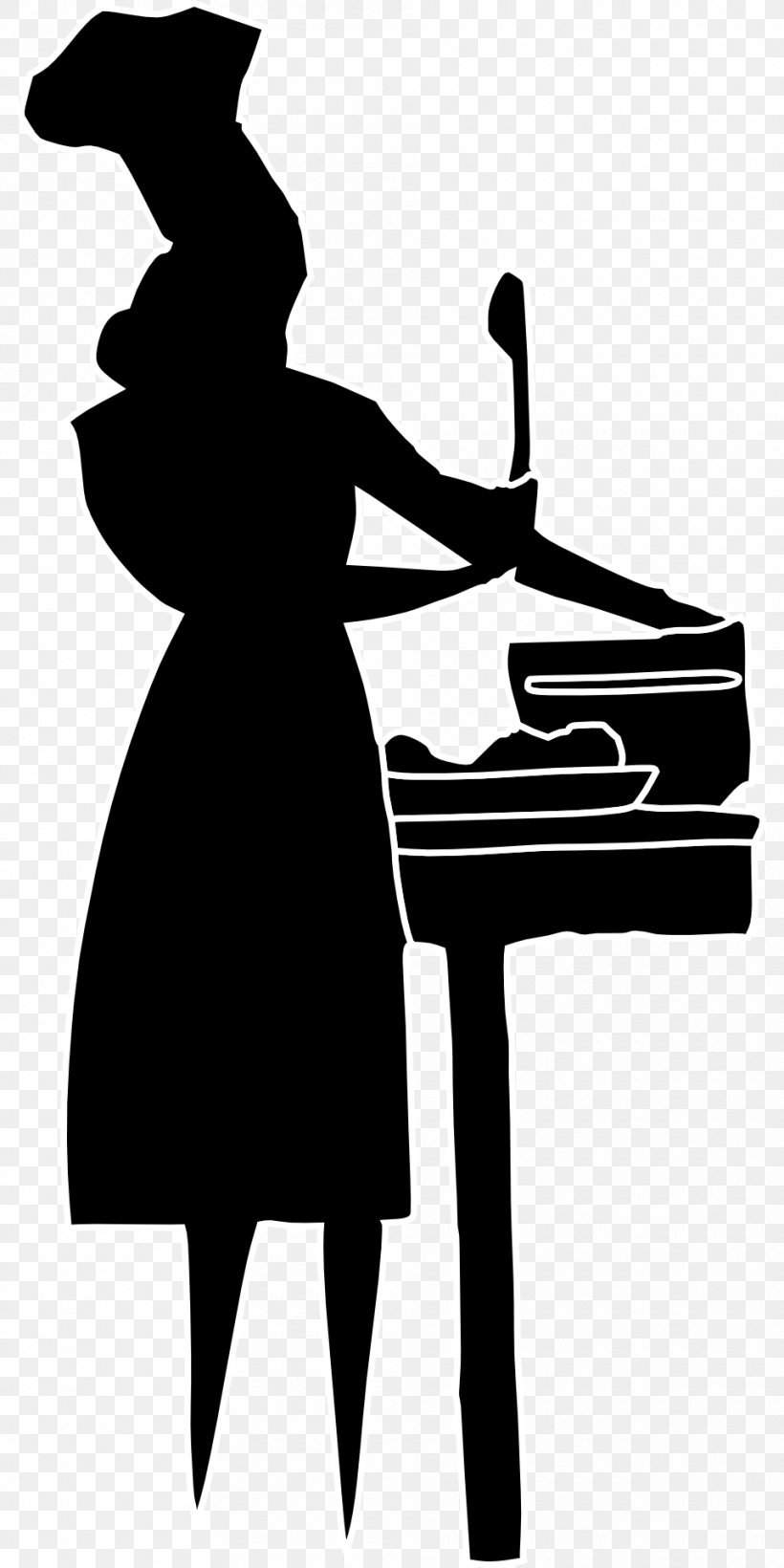 Cooking Chef Woman Food Clip Art, PNG, 960x1920px, Cooking, Art, Artwork, Black, Black And White Download Free