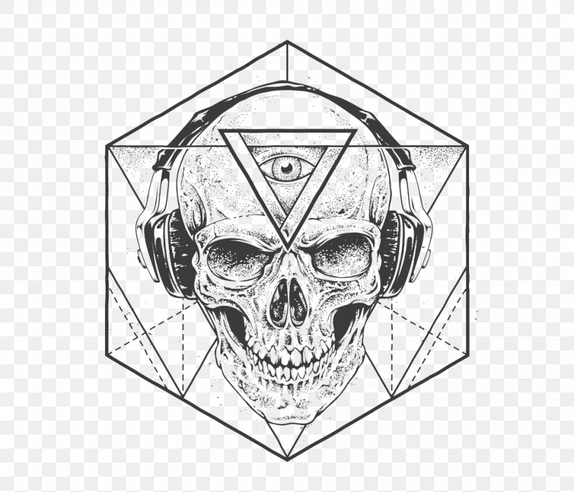 Human Skull Symbolism Geometry Illustration, PNG, 1000x857px, Human Skull Symbolism, Automotive Design, Black And White, Bone, Drawing Download Free