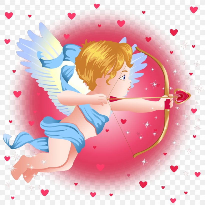 Cupid Heart Illustration, PNG, 2550x2550px, Watercolor, Cartoon, Flower, Frame, Heart Download Free