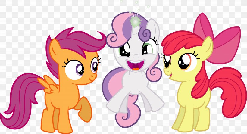 Pony Cutie Mark Crusaders Apple Bloom Sweetie Belle Sunset Shimmer, PNG, 11042x6000px, Pony, Animal Figure, Animated Cartoon, Animation, Apple Bloom Download Free
