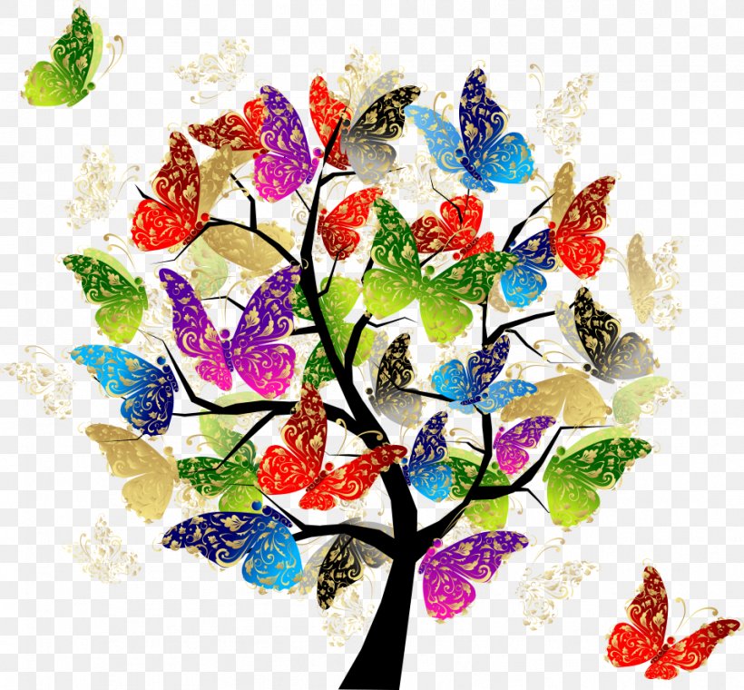 Tree Of Life Butterflies And Moths Euclidean Vector Branch, PNG, 956x887px, Tree, Art, Branch, Butterflies And Moths, Butterfly Download Free