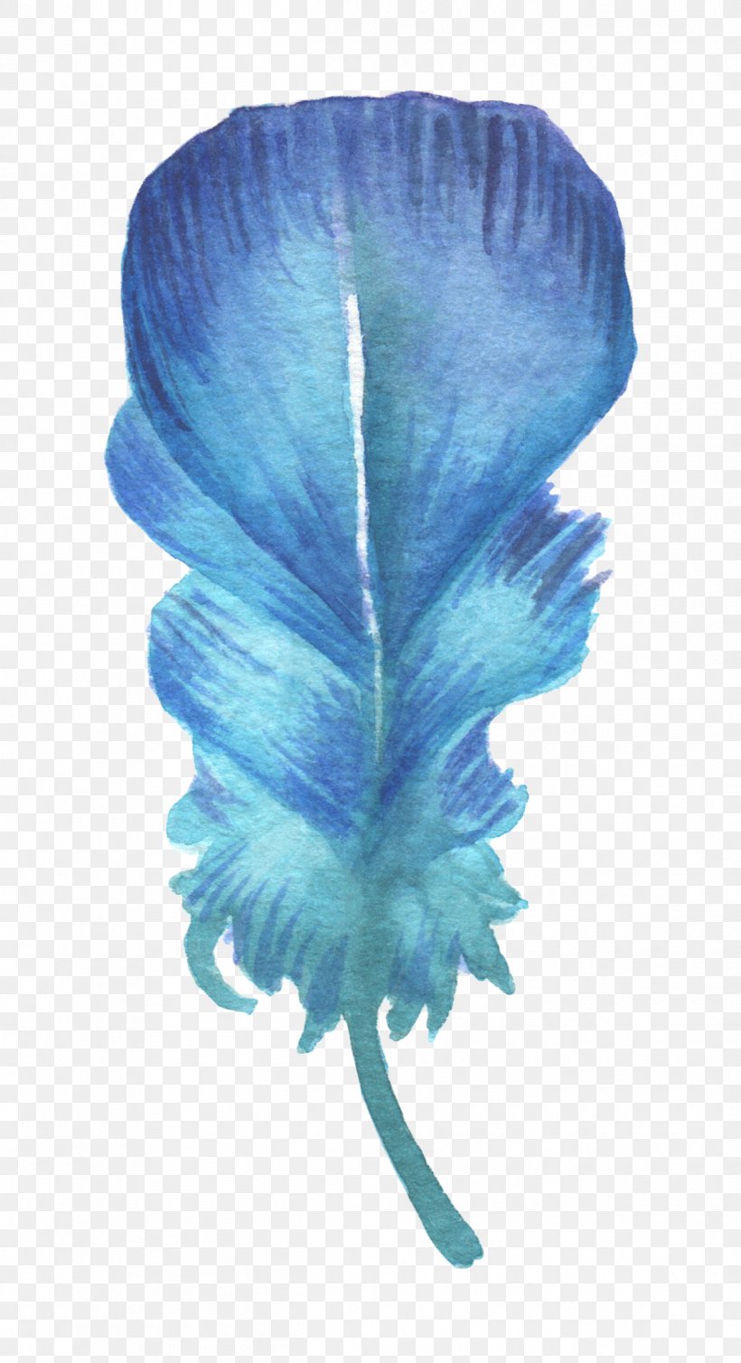 Watercolor Painting Feather Blue, PNG, 1248x2296px, Watercolor Painting, Aqua, Blue, Feather, Inkwell Download Free