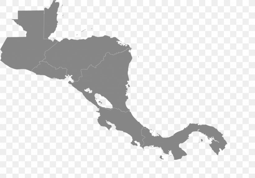 Central America Vector Graphics Map Stock Photography Illustration, PNG, 1024x717px, Central America, Americas, Area, Black, Black And White Download Free