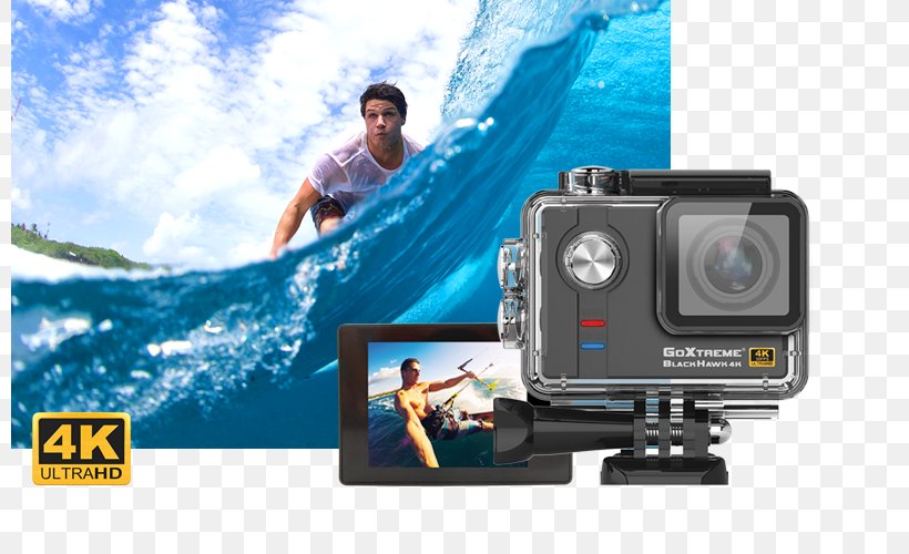 GoXtreme BlackHawk 4K Action Camera 4K Resolution 1080p, PNG, 800x500px, 4k Resolution, Action Camera, Advertising, Brand, Camera Download Free