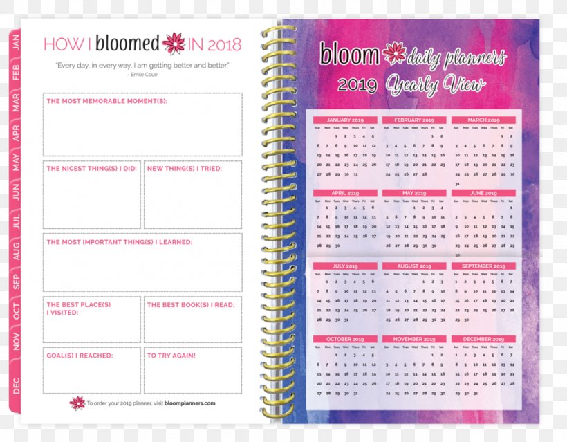 Personal Organizer Hardcover 0 Planning, PNG, 1024x799px, 2017, 2018, Personal Organizer, Bloom Daily Planners, Book Cover Download Free