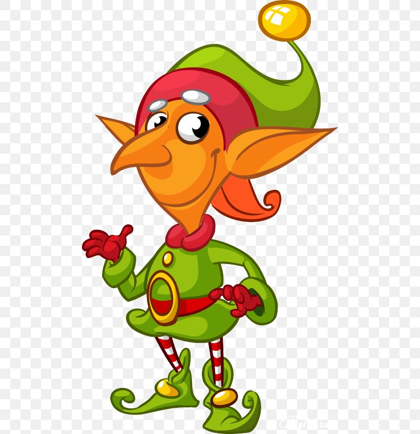 Rudolph Santa Claus Cartoon Christmas Elf, PNG, 500x848px, Rudolph, Art, Artwork, Beak, Bird Download Free