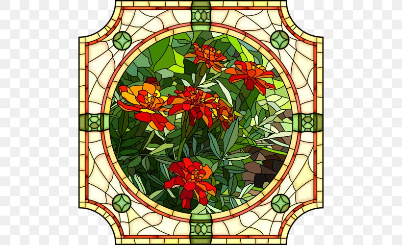 Stained Glass Art, PNG, 500x500px, Stained Glass, Area, Art, Cartoon, Color Download Free
