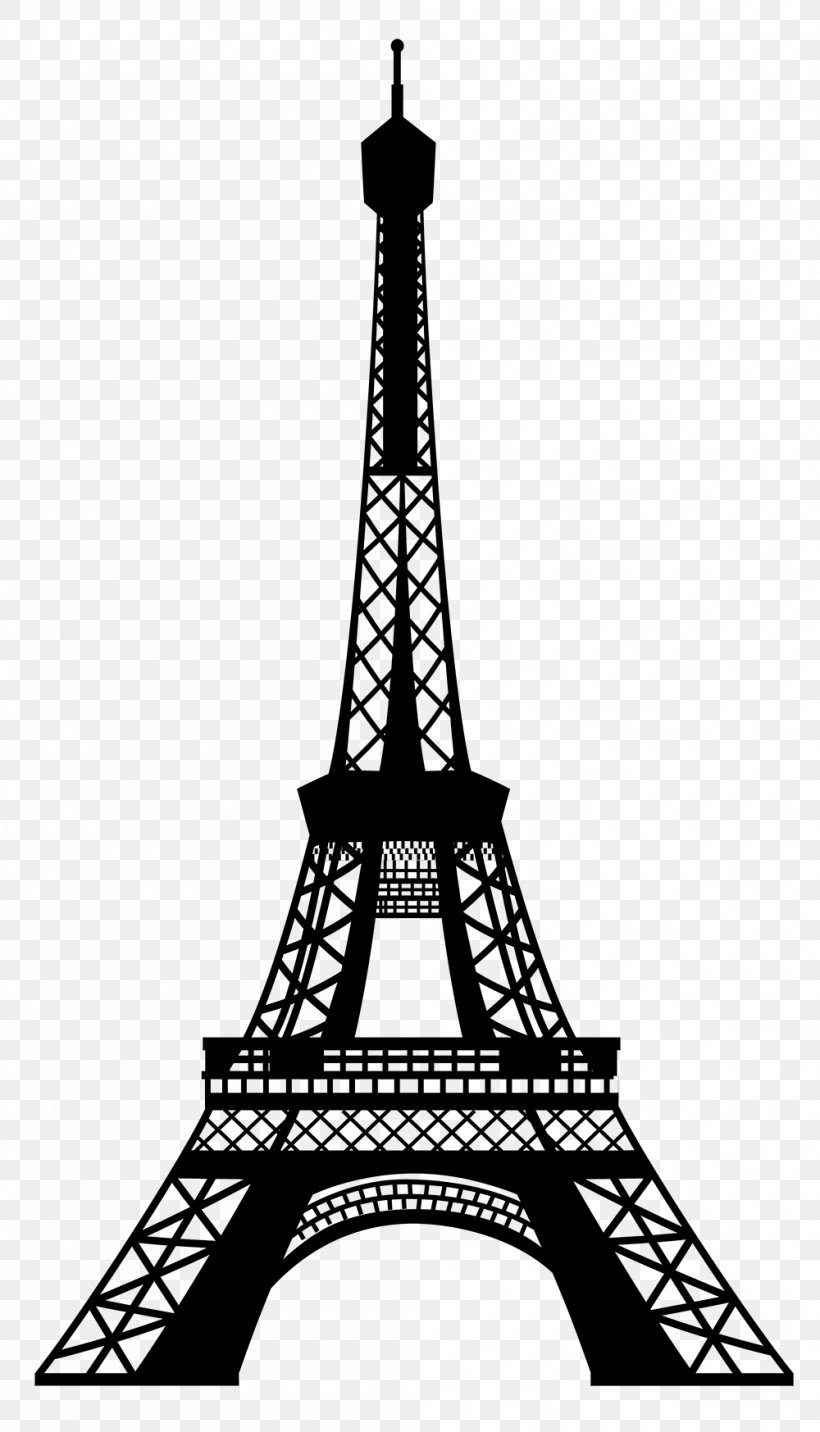 Eiffel Tower Champ De Mars Clip Art, PNG, 1000x1747px, Eiffel Tower, Black And White, Champ De Mars, Decal, Drawing Download Free