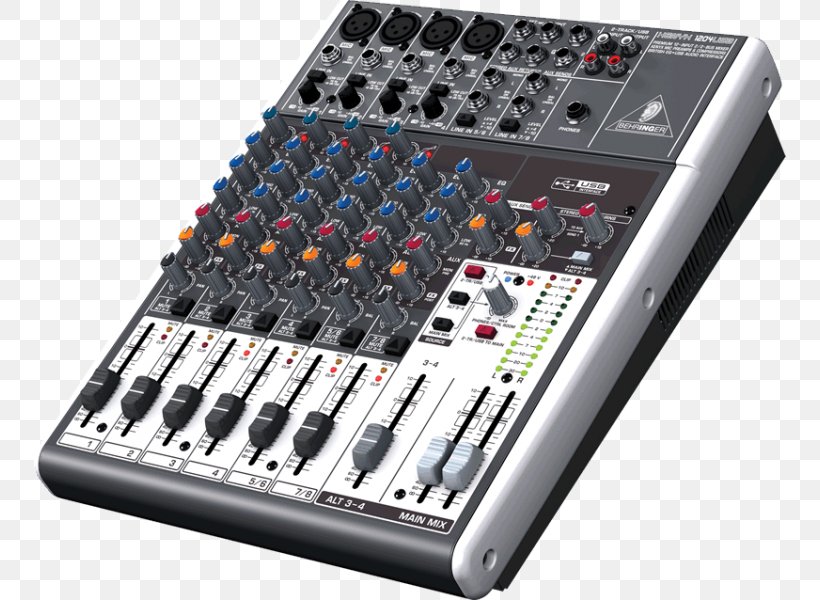 Microphone Behringer Xenyx X1204USB XLR Connector Audio Mixers, PNG, 752x600px, Microphone, Audio, Audio Equipment, Audio Mixers, Balanced Line Download Free