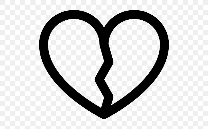 Broken Heart Download, PNG, 512x512px, Broken Heart, Area, Black And White, Body Jewelry, Heart Download Free