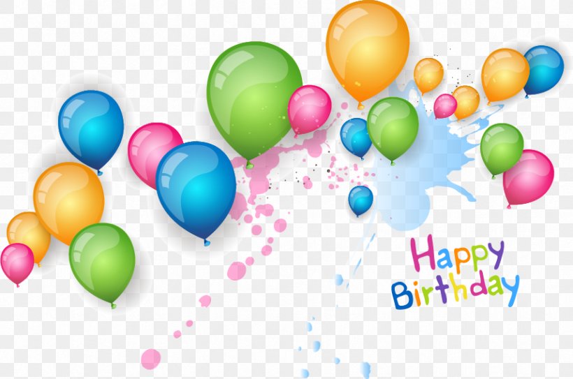 Birthday Wish Greeting Card Wedding Invitation, PNG, 858x569px, Birthday Cake, Balloon, Birthday, Greeting Note Cards, Hot Air Balloon Download Free