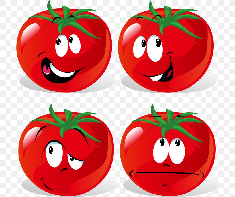 Tomato Cartoon Vegetable Clip Art, PNG, 706x690px, Tomato, Apple, Cartoon,  Emoticon, Food Download Free