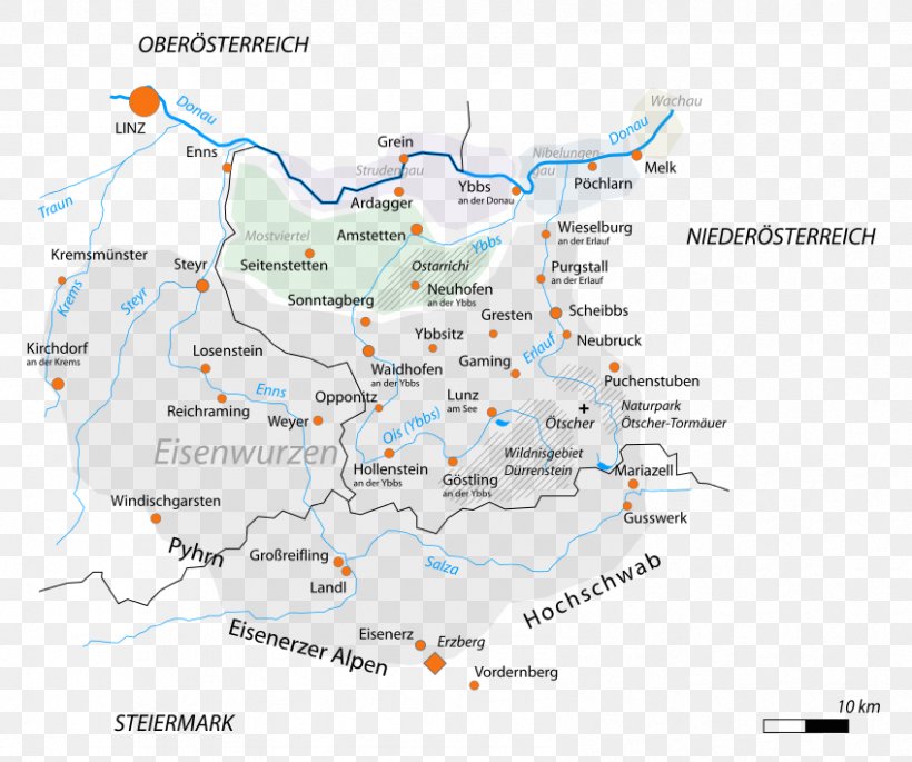 Ybbs Naturpark Ötscher-Tormäuer Mostviertel Eisenwurzen, PNG, 848x709px, Mostviertel, Area, Austria, Danube, Diagram Download Free