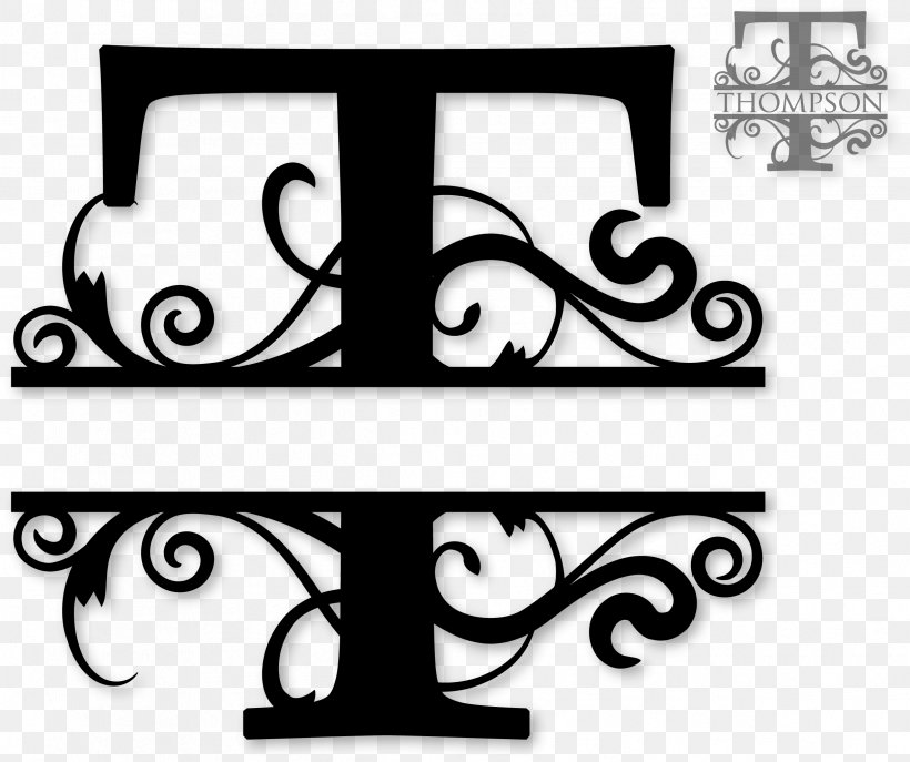 Monogram Letter Clip Art, PNG, 2427x2034px, Monogram, Art, Black And White, Cursive, Furniture Download Free