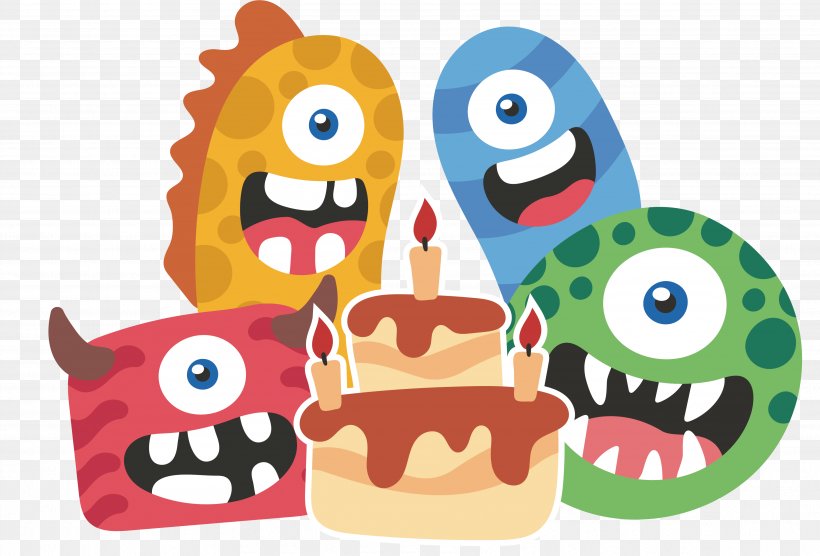 Monster Party Cartoon Birthday, PNG, 3636x2467px, Monster Party, Animation, Art, Birthday, Cartoon Download Free