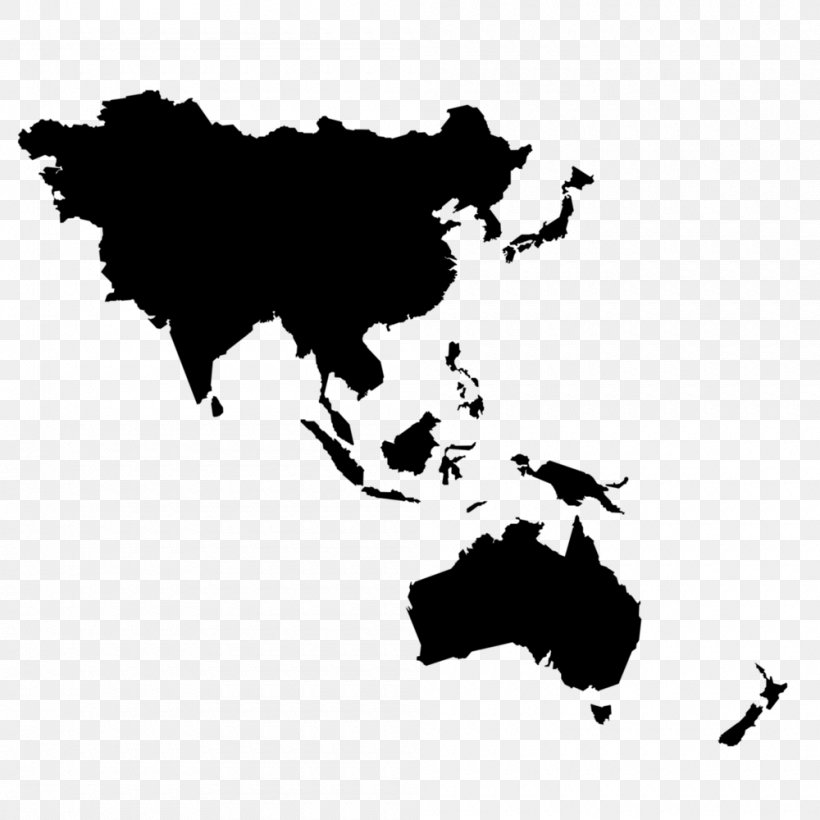 Asia-Pacific East Asia World Map, PNG, 1000x1000px, Asiapacific, Asia, Black, Black And White, Cattle Like Mammal Download Free
