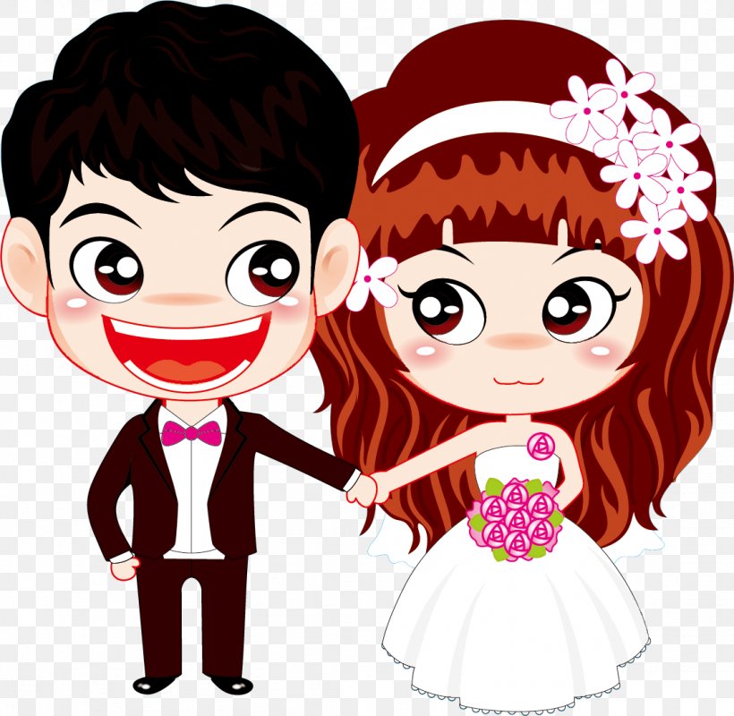 Couple Cartoon Marriage Clip Art, PNG, 1111x1085px, Watercolor, Cartoon, Flower, Frame, Heart Download Free