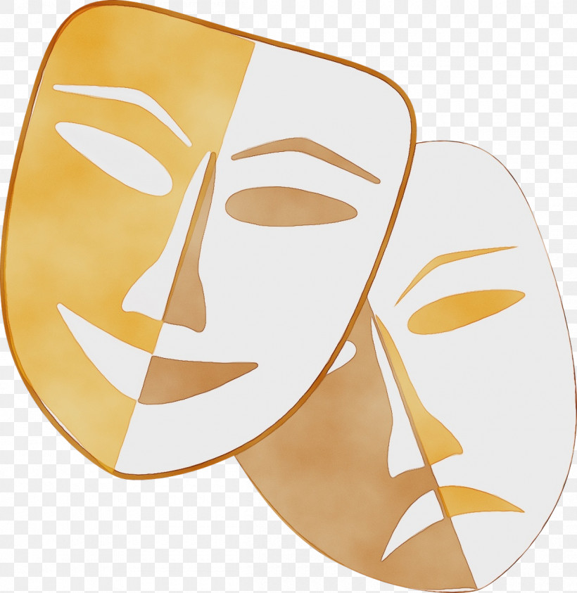 Face Nose Mask Yellow Headgear, PNG, 1200x1234px, Watercolor, Costume, Face, Headgear, Mask Download Free