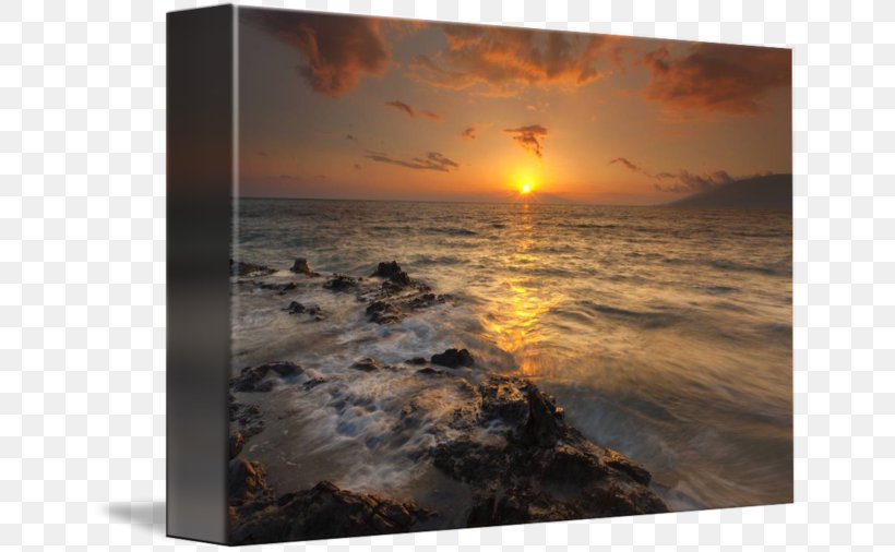 Gallery Wrap Shore Sky Sunrise Horizon, PNG, 650x506px, Gallery Wrap, Art, Canvas, Geological Phenomenon, Heat Download Free