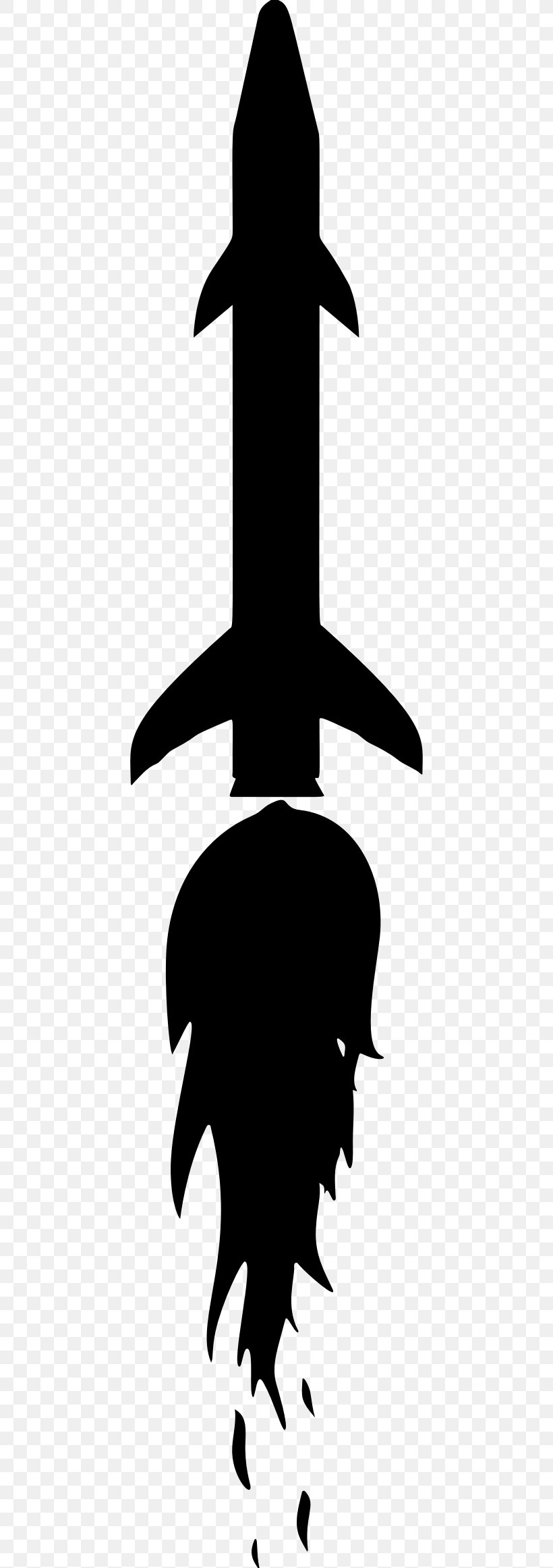 Silhouette Rocket Clip Art, PNG, 434x2322px, Silhouette, Artwork, Beak, Bird, Black Download Free
