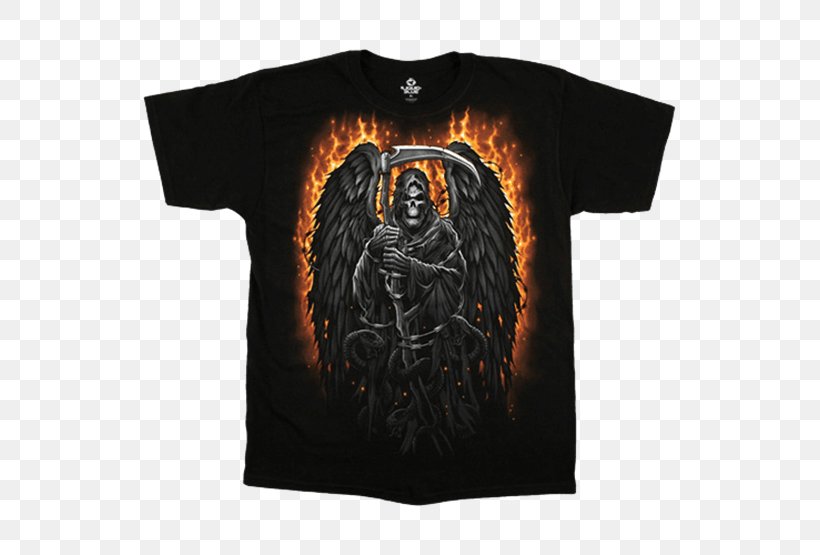 T-shirt Death Human Skull Symbolism Satan, PNG, 555x555px, Tshirt, Art, Black, Brand, Death Download Free