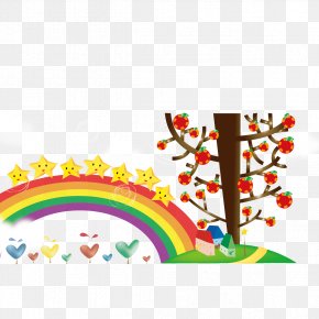 Cartoon Rainbow - Fukei Cartoon Poster Illustration PNG
