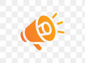 Cartoon Orange Trumpet - Graphic Design Loudspeaker Clip Art PNG