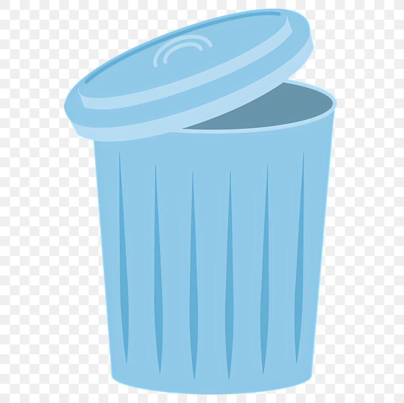 Icon - Blue Trash Bin With Open Lid Design PNG