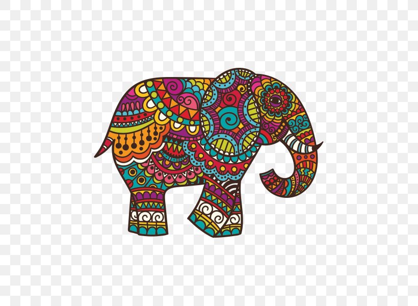 Sticker Indian Elephant Decal Adhesive Tape Polyvinyl Chloride, PNG, 600x600px, Sticker, Adhesive Tape, Area, Color, Decal Download Free