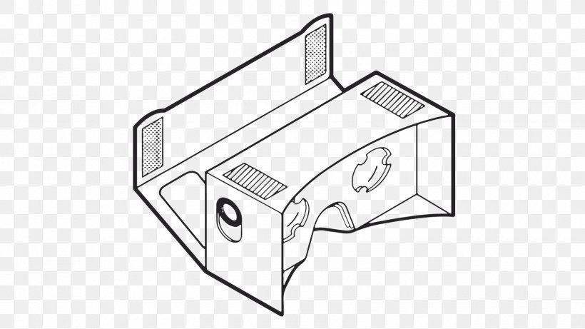 Google Cardboard Virtual Reality Stereoscopy Immersion, PNG, 1600x900px, Google Cardboard, Black And White, Cardboard, Computer, Diagram Download Free