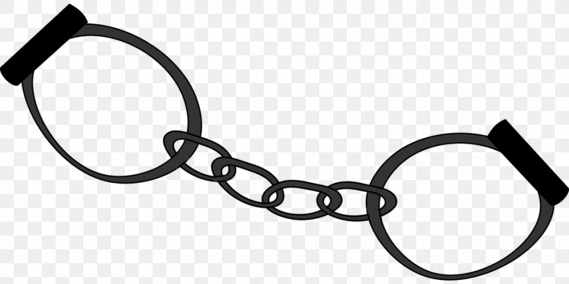 Handcuffs Arrest Police Officer Clip Art, PNG, 960x480px, Handcuffs, Arrest, Auto Part, Black And White, Body Jewelry Download Free