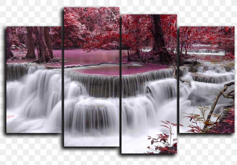 Shutter Speed Waterfall Painting Canvas Print Wallpaper, PNG, 1000x700px, Shutter Speed, Art, Canvas, Canvas Print, Landscape Download Free
