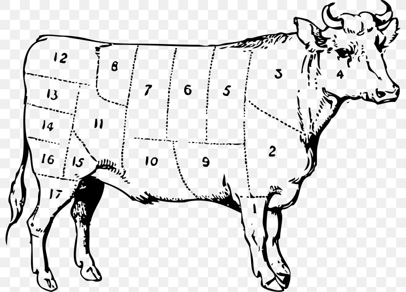 Ox Cattle Clip Art, PNG, 800x590px, Cattle, Animal Figure, Area, Artwork, Black And White Download Free