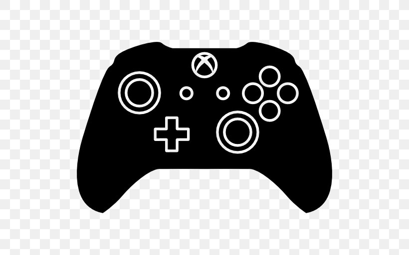 Xbox 360 Controller Xbox One Controller Black, PNG, 512x512px, Xbox 360 Controller, All Xbox Accessory, Black, Black And White, Game Controller Download Free